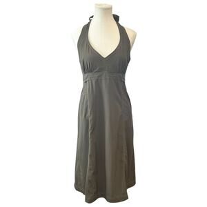 Athleta Pack Everywhere Halter Army Green Dress Women's Size 8 Athleisure Travel